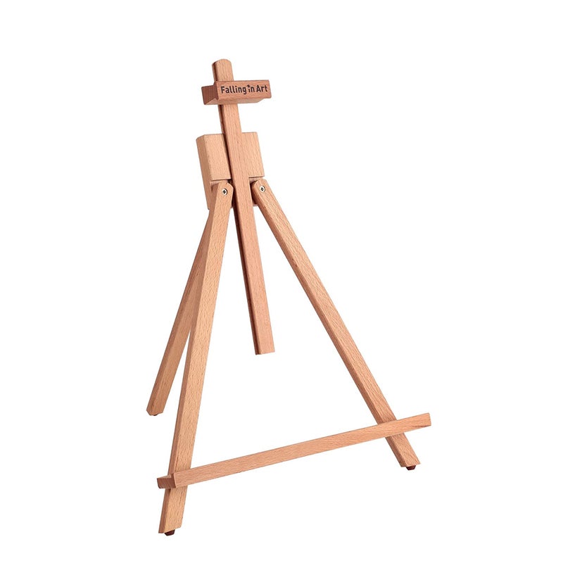 Falling in Art Beechwood 25" Tabletop Easel Display Stand for Painting - Holding Canvas Up to 22 1/2 Inches High, A-Frame Artist Tripod with Rubber Feet, Portable Photo and Sign Holder - Image 1